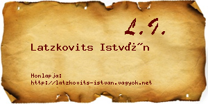 Latzkovits István névjegykártya